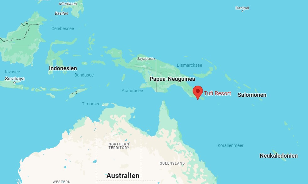 Tufi Resort Lage Tufi Resort Lage